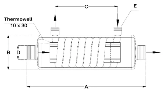 Schemat wymiennika ciepła do basenu D-TWT Swim-Tec